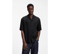 HUGO Chemise Oversize avec finitions à logo revisité - Style Espino, 50560593 Noir L