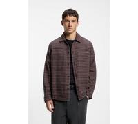 HUGO Chemise oversize courte en coton à motif pied-de-poule - Style Eniri, 50570469 Marron à motif S