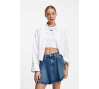HUGO Chemise Oversize en coton à rayures tennis avec ourlet ouvert - Style Ekla_B, 50562977 Blanc 42
