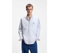 HUGO Chemise Oversize en coton Oxford avec logo brodé - Style Ebalto_BD, 50561280 bleu clair XL