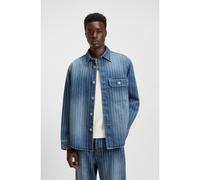 HUGO Chemise Oversize en denim bleu à rayures - Style Ebolt, 50545224 Rayures blanches XL