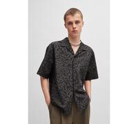 HUGO Chemise Oversize en popeline de coton à imprimé de la saison - Style Egeeno, 50519644 Noir à motif S