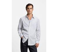 HUGO Chemise Oversize en popeline de coton à rayures - Style Erillo, 50555776 Rayures blanches S