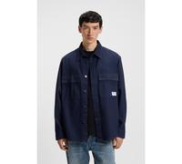HUGO Chemise Oversize en tissu ripstop structuré imitation denim - Style Ebargo, 50549582 Bleu foncé XXL