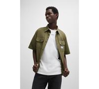 HUGO Chemise Oversize en twill de coton avec patch logoté - Style Ekyno, 50517871 Olive M