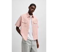 HUGO Chemise Oversize en twill de coton avec patch logoté - Style Ekyno, 50517871 Rose clair XL