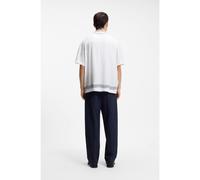 HUGO Chemise Oversize imprimée avec col de camp - Style Exolino, 50566051 Blanc L