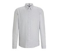Hugo - Chemise Oxford Imprimée Coupe Droite Blanche - Homme - Chemises - Blanc - Taille: S