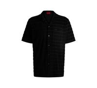 HUGO Chemise Relaxed en coton éponge à rayures - Style Ellino, 50539351 Noir L