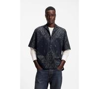 HUGO Chemise Relaxed en popeline de coton imprimée - Style Eligino, 50565370 Bleu à motif XXL