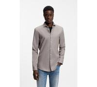 HUGO Chemise Slim en coton et lin - Style Kason, 50539775 Gris 42