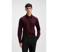 HUGO Chemise Slim en popeline de coton imprimée - Style Ermo, 50545349 Rouge à motif S