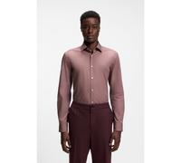 HUGO Chemise Slim Fit en popeline de coton facile à repasser - Style Kenno, 50289499 Brun chiné 38