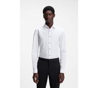 HUGO Chemise Slim Fit en popeline de coton structurée - Style Kamir, 50566484 Blanc 44
