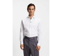 HUGO Chemise Slim Modern en coton stretch avec patte de boutonnage invisible - Style Valerio, 50554768 Blanc 39