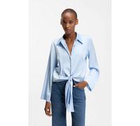 HUGO Chemisier coupe décontractée en satin stretch avec détail de cravate - Style Errika, 50531538 bleu clair 36