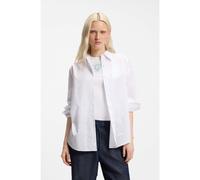 HUGO Chemisier coupe oversize avec motif burnout cœur et logo - Style Elisana_B, 50559860 Blanc à motif 40