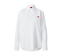 HUGO Chemisier Relaxed en coton Oxford avec logo cœur - Style Erselia, 50556398 Blanc 38