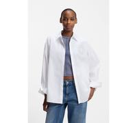 HUGO Chemisier Oversize avec logo Happy HUGO en strass - Style Edafne_B, 50555625 Blanc 42