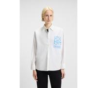 HUGO Chemisier Oversize en coton à imprimés tarot - Style Edafne_B, 50550270 Blanc à motif 44