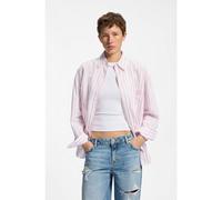 HUGO Chemisier Oversize en coton à rayures avec logo Happy HUGO - Style Elisana_B, 50562969 Light Pink 44