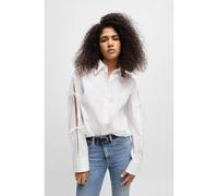 HUGO Chemisier Oversize en coton avec manches à nœuds - Style Evangelina, 50538440 Blanc 44