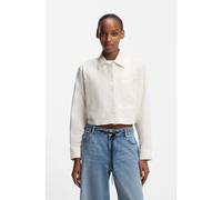 HUGO Chemisier Relaxed en coton avec logo Happy HUGO - Style Edia_B, 50542967 Naturel 40