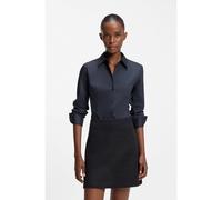 HUGO Chemisier Slim en twill de coton mélangé facile à repasser - Style The Fitted Shirt, 50554568 Bleu foncé 44