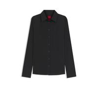 HUGO Chemisier Slim en twill de coton mélangé facile à repasser - Style The Fitted Shirt, 50554568 Noir 44
