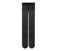 HUGO Collant en micro-résille à motif avec taille logotée - Style TH HEART MONO PA W, 50567786 Noir M