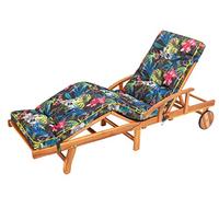 Hugo Coussin bain de soleil, coussin chaise longue, coussins pour chaises de jardin, chaise longue jardin, coussin chaise - 201x55 - Feuilles multicolores