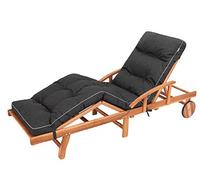 Hugo Coussin bain de soleil, coussin chaise longue, coussins pour chaises de jardin, chaise longue jardin, coussin chaise - 201x55 -Noir
