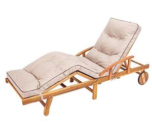 Hugo Coussin bain de soleil, coussin chaise longue, coussins pour chaises de jardin, chaise longue jardin, coussin chaise - 201x55 - Beige