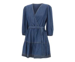 Hugo - Crossover V-Neck Short Dress - Femme - Robes - Bleu - Taille: 40 FR