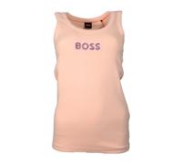 Hugo - Débardeur en coton côtelé avec logo en cristal - Femme - Tops - Rose - Taille: 42 FR