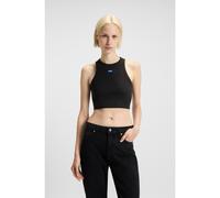 HUGO Débardeur en coton stretch avec badge logoté - Style Baby Tank_B, 50511450 Noir XS