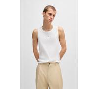HUGO Débardeur en coton stretch côtelé à logo imprimé - Style Dapota, 50542089 Blanc XXL
