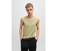 HUGO Débardeur en coton stretch côtelé à logo imprimé - Style Dapota, 50542089 Chaux XL
