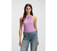 HUGO Débardeur en coton stretch côtelé avec badge logoté - Style Easy Tank_B, 50508857 Rose clair M