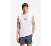 HUGO Débardeur en jersey de coton à logo imprimé - Style RAY BEACH_TANK_LOOSE, 50555581 Blanc S