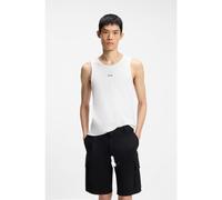 HUGO Débardeur Slim Fit en coton stretch avec logo contrastant - Style Dapota, 50563744 Naturel XL