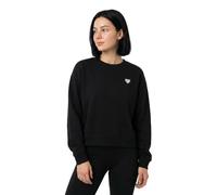 HUGO Sweat en coton avec étiquette logotée à cœur pailleté - Style Deroxina_10, 50569842 Noir S