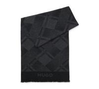 HUGO Écharpe en coton brossé avec motif jacquard - Style Corsy_40*180, 50555453 Noir pcs.
