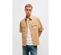 Hugo Ekyno 10260730 Blue Short Sleeve Shirt Beige XL Homme
