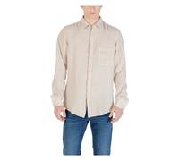 Hugo - Élégante chemise à manches longues en lin - Homme - Chemises - Beige - Taille: S