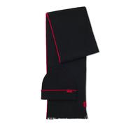 HUGO Ensemble bonnet et écharpe en laine à étiquette logotée - Style Zaschel Set, 50517757 Noir pcs.