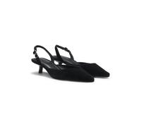 HUGO Escarpins à bride arrière en cuir suédé à petit talon - Style Seleny_Sling40_sd, 50568657 Noir 38