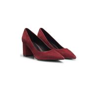 HUGO Escarpins en cuir suédé à talon bottier et bout pointu - Style Devany_ChPUmp_SD, 50557665 Marron 39
