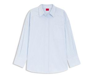 Hugo - Eustyna Oversized Blouse - Femme - Blouses et Chemises - Bleu - Taille: 36 FR