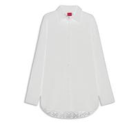 Hugo, Femme, Blouses et Chemises, Blanc, Taille: 38 FR Bluse mit Muster in Ausbrenner-Optik